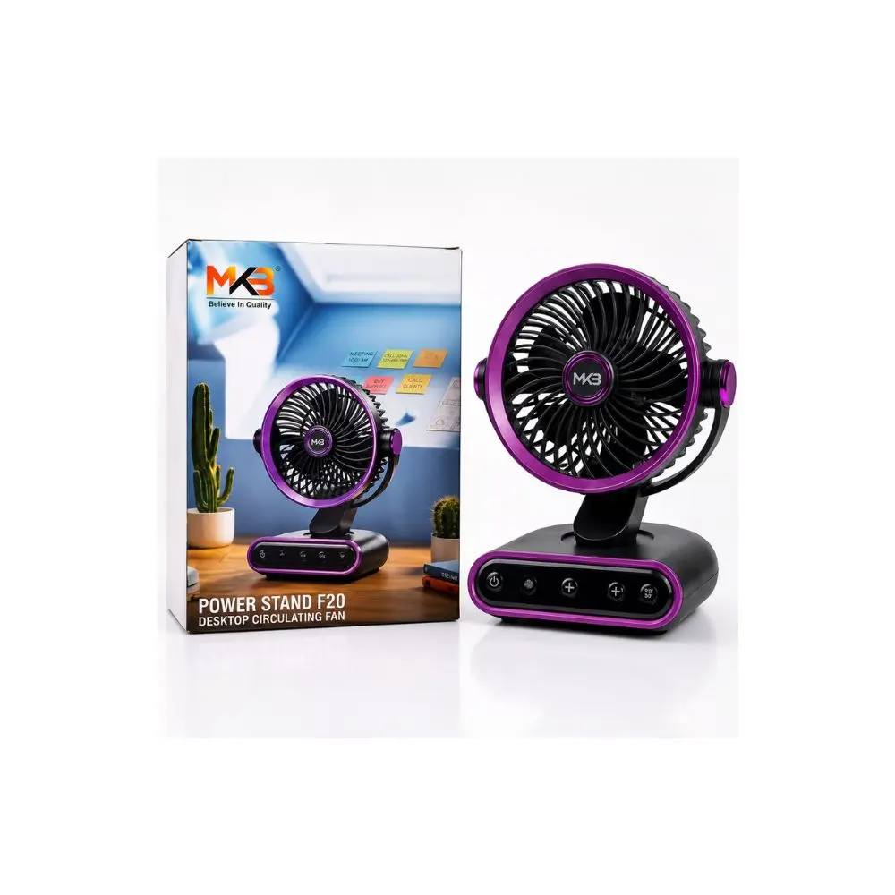 MKB-Power-Stand-F20-Desktop-Circulating-Fan.webp MKB Power Stand F20 Desktop Circulating Fan - Image 1